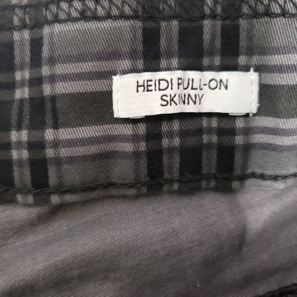 Nine West Black Plaid Heidi Pull On Skinny Pants womens size 8 Wide Waist Band - Picture 4 of 8